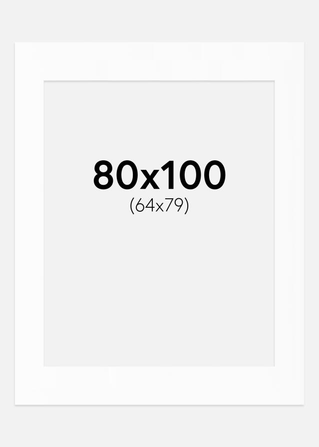 Passe-partout Bianco Standard (Bordo interno bianco) 80x100 cm (64x79)