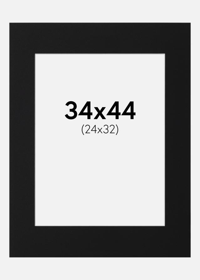 Passe-partout Nero Standard (Bordo interno bianco) 34x44 cm (24x32)
