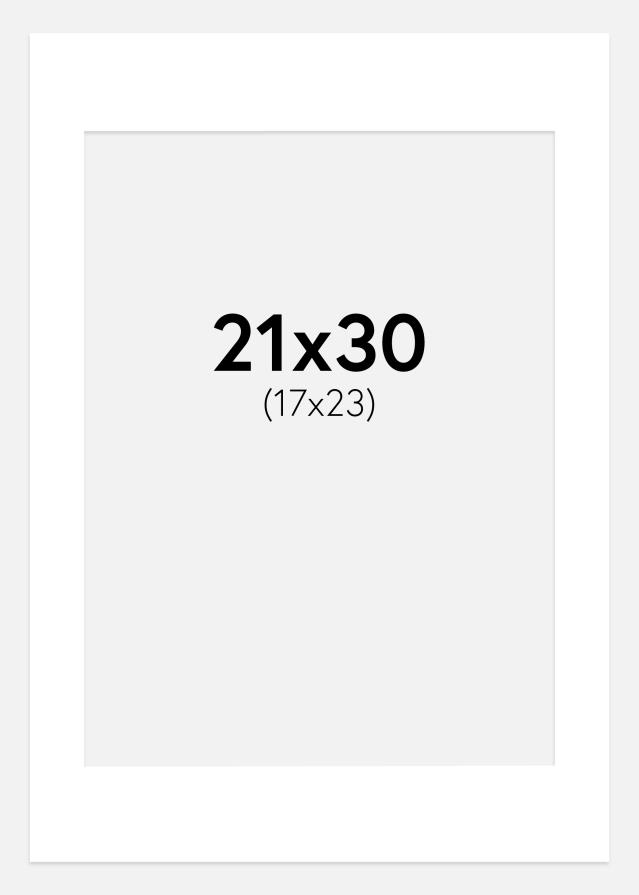 Passe-partout Super bianco (Bordo interno bianco) 21x30 cm (17x23)