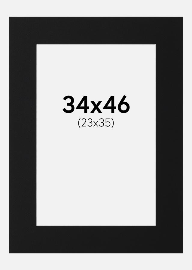 Passe-partout Nero Standard (Bordo interno bianco) 34x46 cm (23x35)