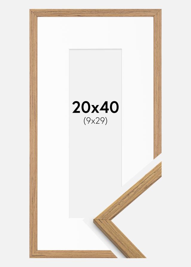 Cornice Edsbyn Teak 20x40 cm - Passe-partout Bianco 10x30 cm