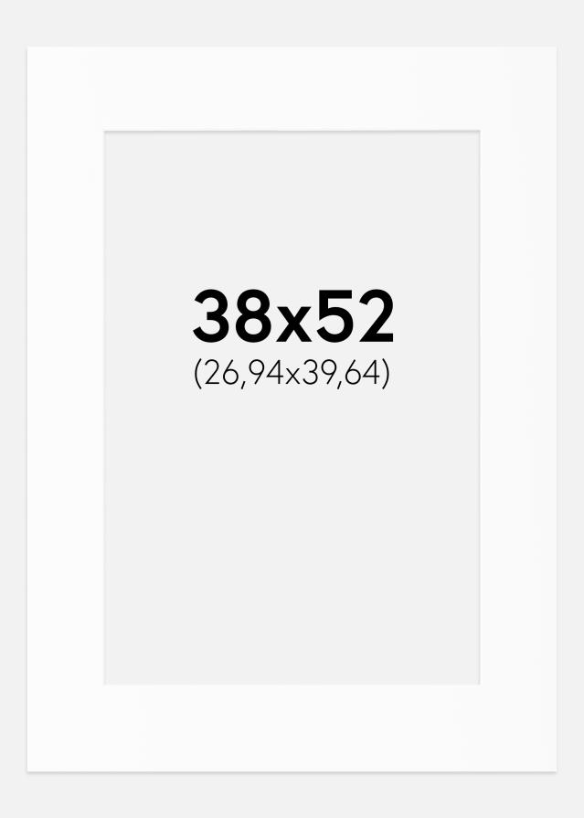 Passe-partout Bianco Standard (Bordo interno bianco) 38x52 cm (26,94x39,64)