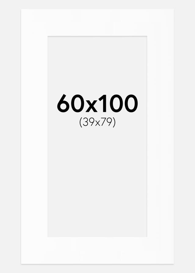 Passe-partout Bianco Standard (Bordo interno bianco) 60x100 cm (39x79)