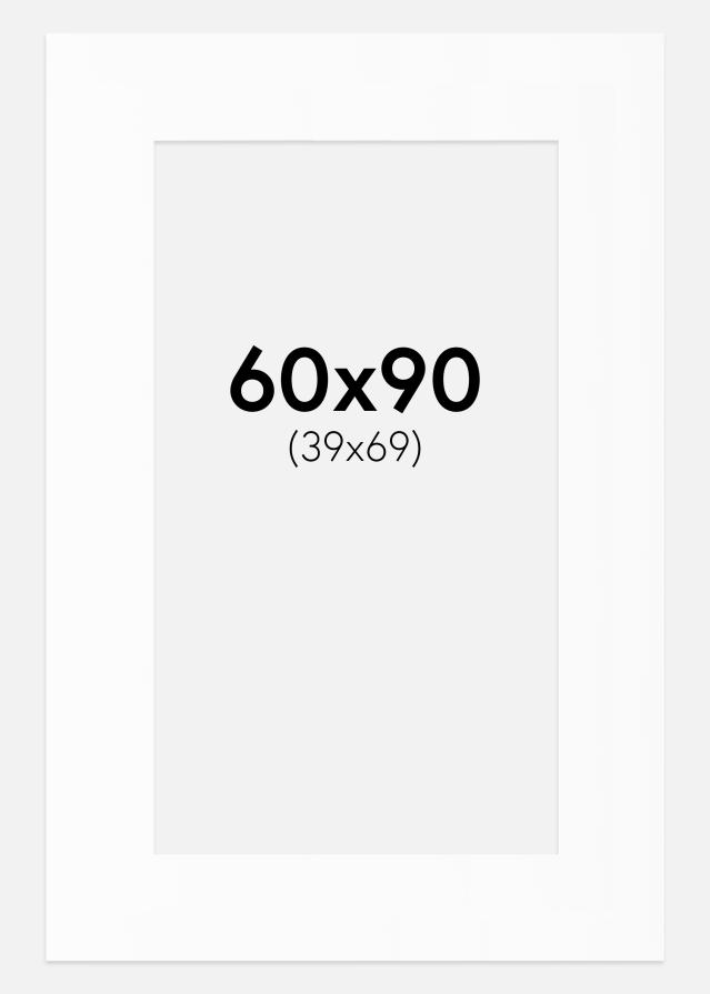 Passe-partout Bianco Standard (Bordo interno bianco) 60x90 cm (39x69)