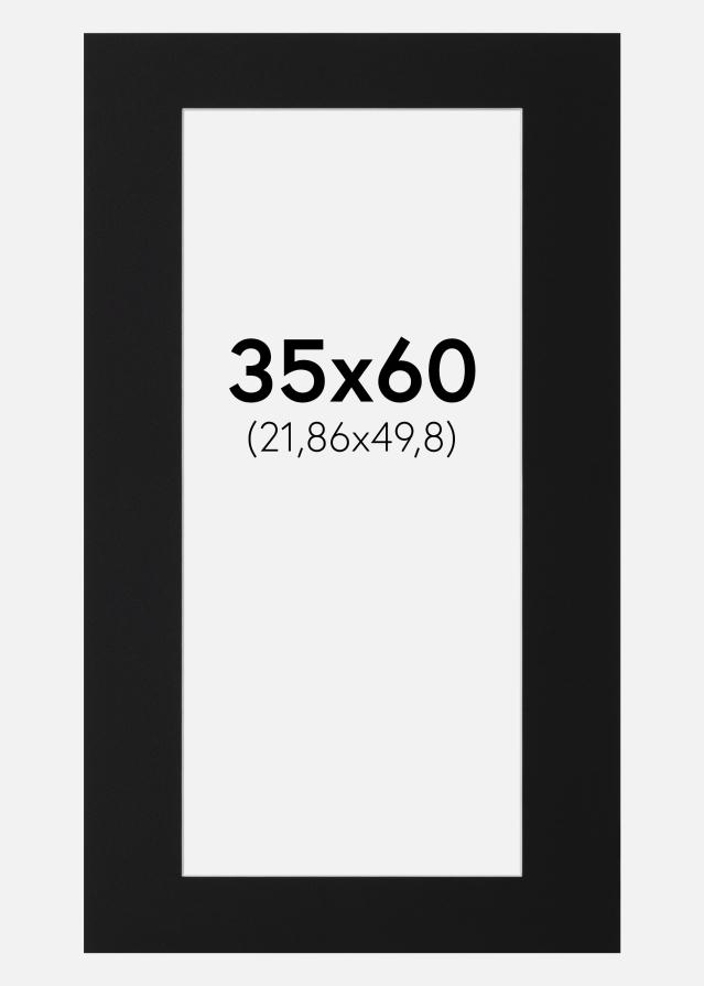 Passe-partout Nero Standard (Bordo interno bianco) 35x60 cm (21,86x49,8)