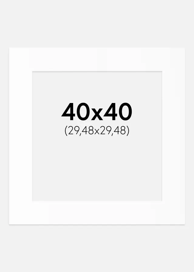 Passe-partout Bianco Standard (Bordo interno bianco) 40x40 cm (29,48x29,48)