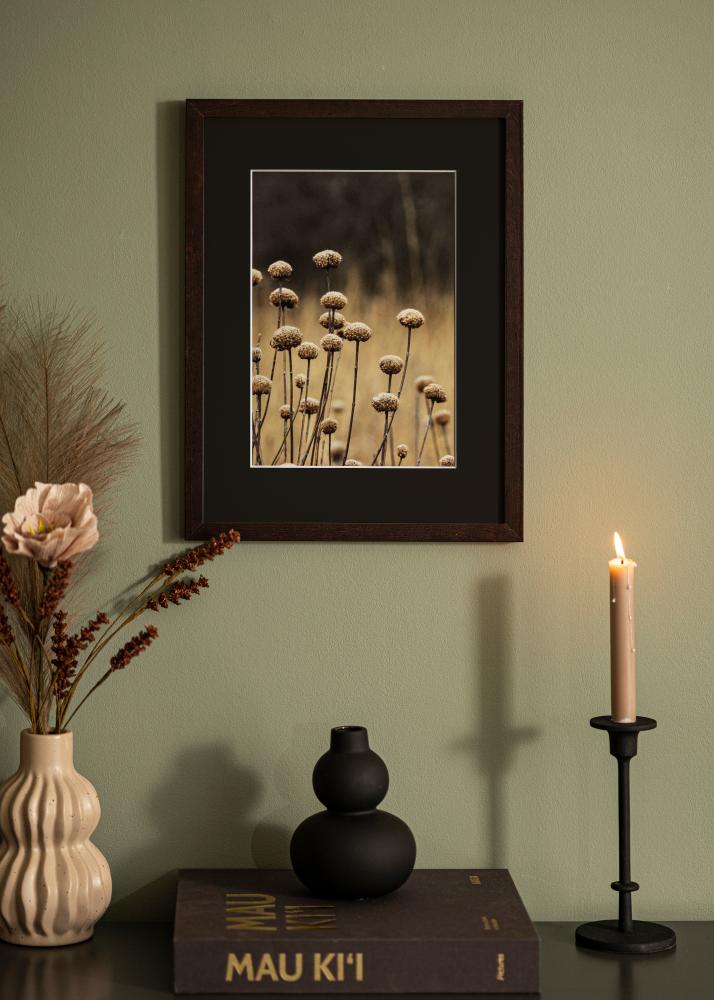 Cornice Selection Noce 40x50 cm - Passe-partout Nero 29,7x42 cm (A3)