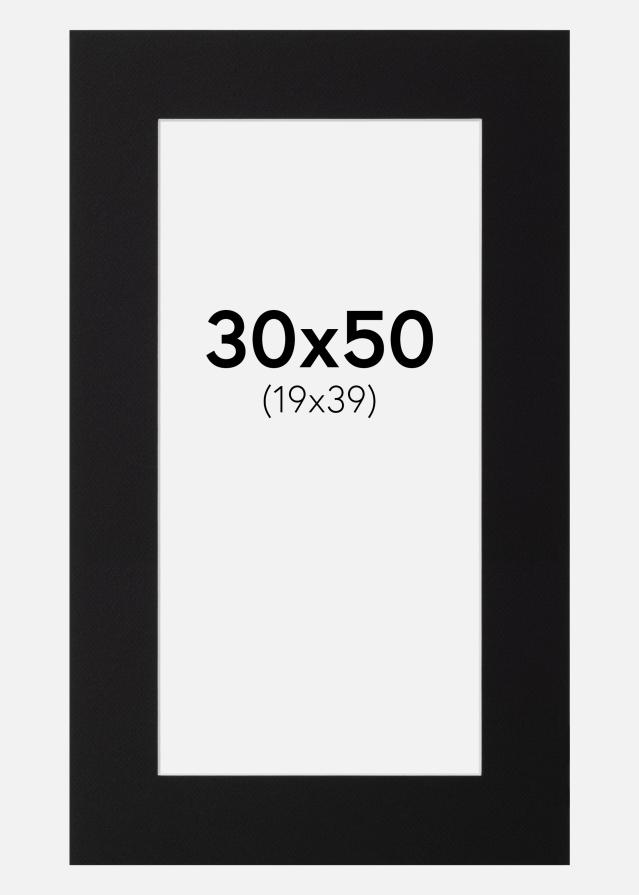 Passe-partout Nero Standard (Bordo interno bianco) 30x50 cm (19x39)