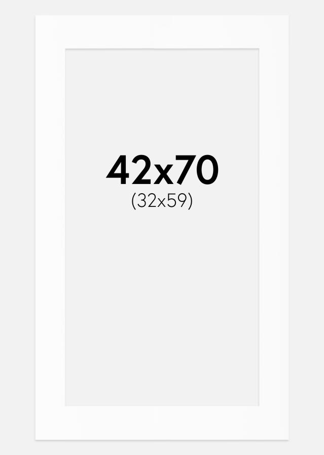 Passe-partout Bianco Standard (Bordo interno bianco) 42x70 cm (32x59)