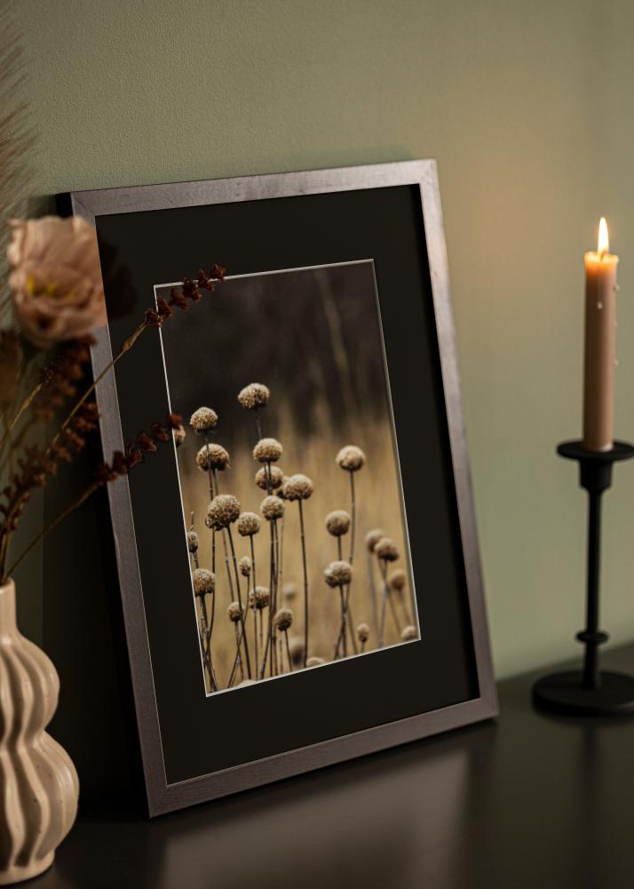 Cornice Selection Noce 40x50 cm - Passe-partout Nero 29,7x42 cm (A3)