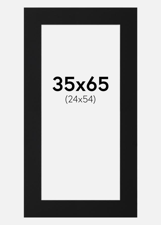 Passe-partout Nero Standard (Bordo interno bianco) 35x65 cm (24x54)