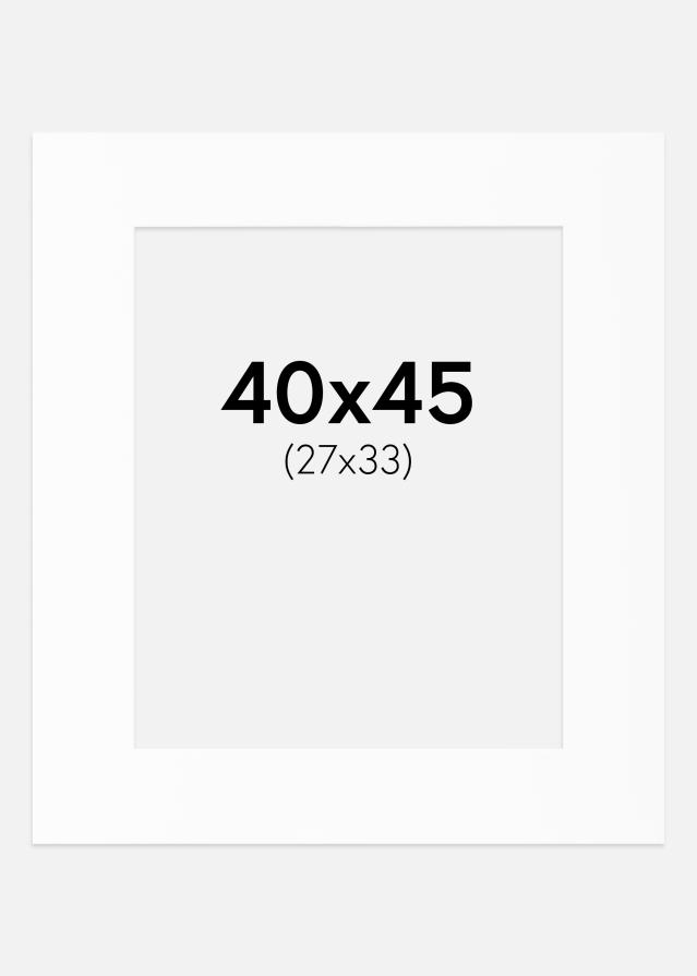 Passe-partout Bianco Standard (Bordo interno bianco) 40x45 cm (27x33)