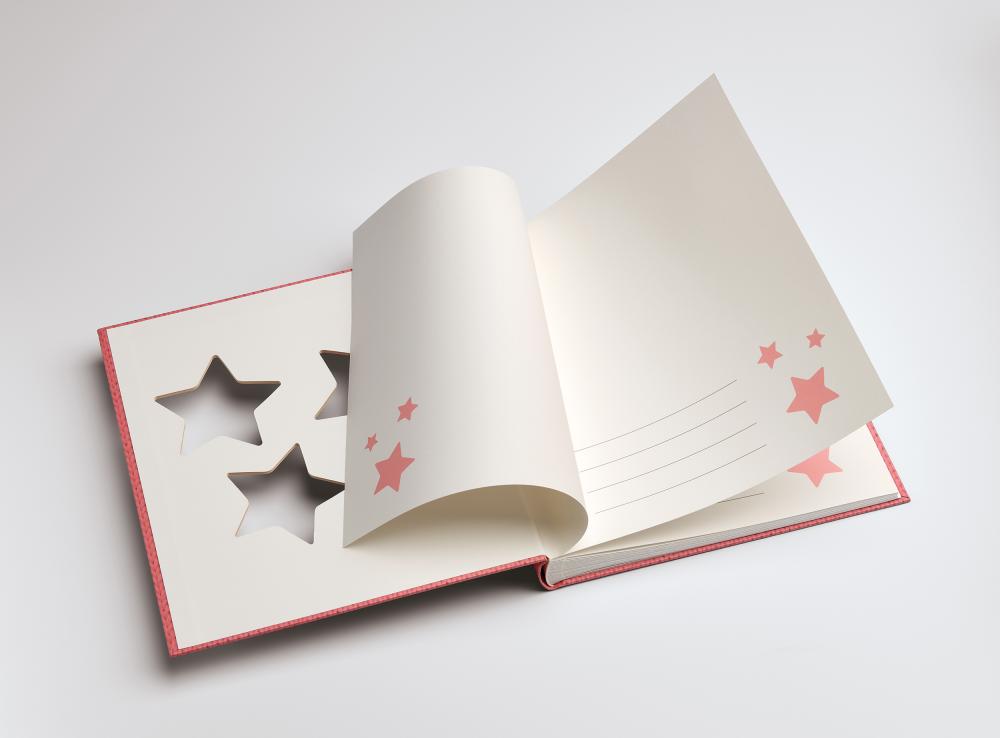 Estrella Album per bebè Rosa - 28x30,5 cm (50 Pagine bianche / 25 fogli)