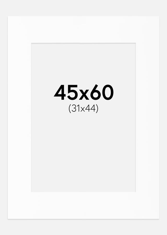 Passe-partout Bianco Standard (Bordo interno bianco) 45x60 cm (31x44)