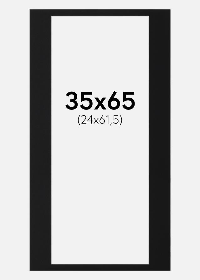 Passe-partout Nero Standard (Bordo interno bianco) 35x65 cm (24x61,5)