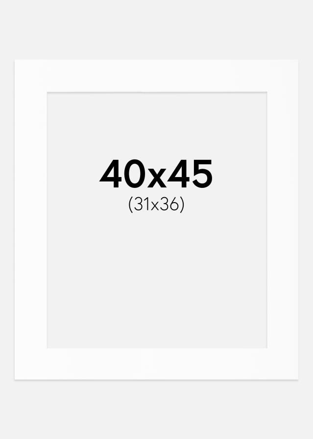 Passe-partout Bianco Standard (Bordo interno bianco) 40x45 cm (31x36)