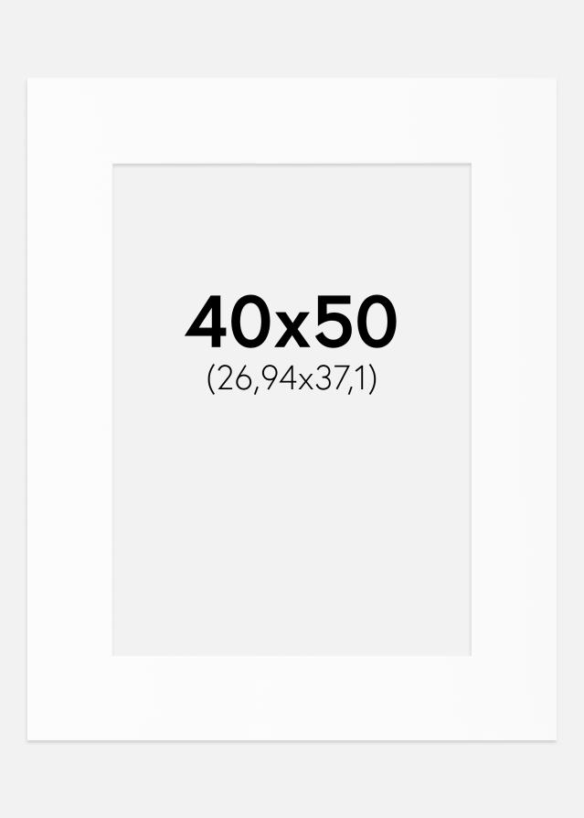Passe-partout Bianco Standard (Bordo interno bianco) 40x50 cm (26,94x37,1)
