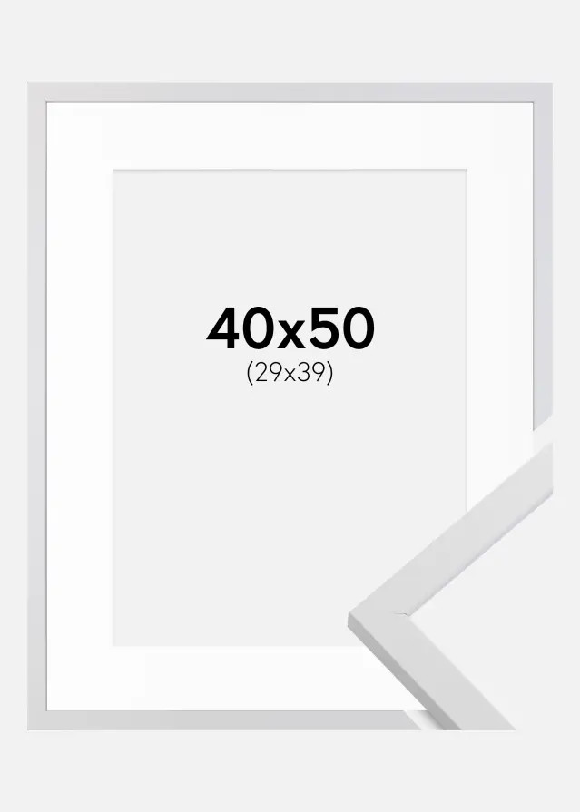 Cornice Trendy Bianco 40x50 cm - Passe-partout Bianco 30x40 cm