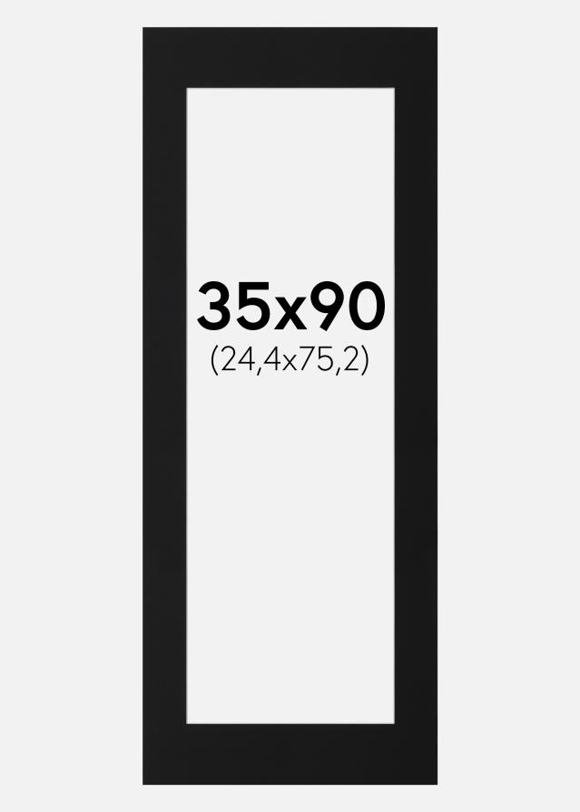 Passe-partout Nero Standard (Bordo interno bianco) 35x90 cm (24,4x75,2)