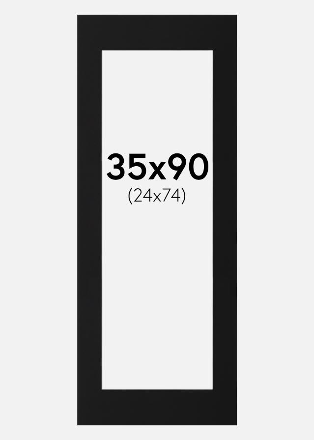 Passe-partout Nero Standard (Bordo interno bianco) 35x90 cm (24x74)