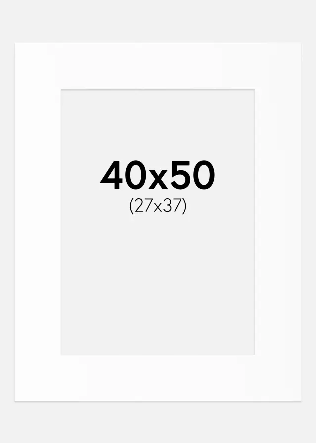 Passe-partout Bianco Standard (Bordo interno bianco) 40x50 cm (27x37)