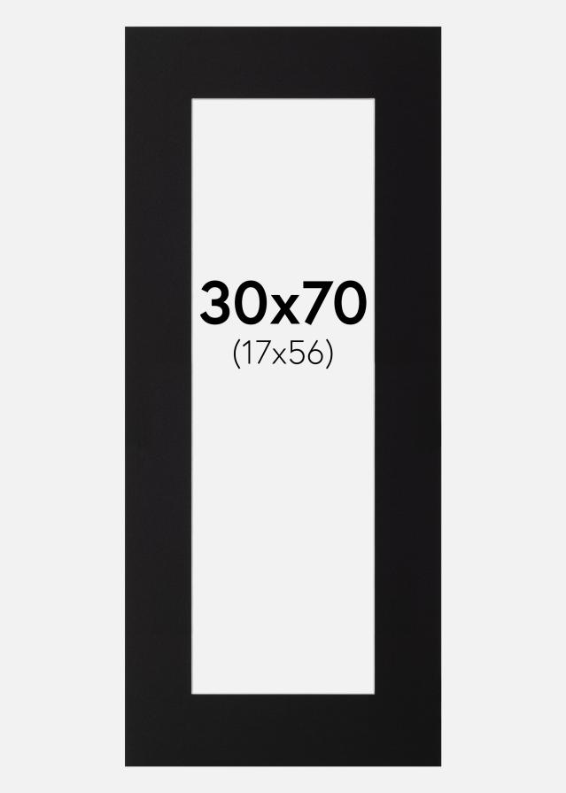 Passe-partout Nero Standard (Bordo interno bianco) 30x70 cm (17x56)