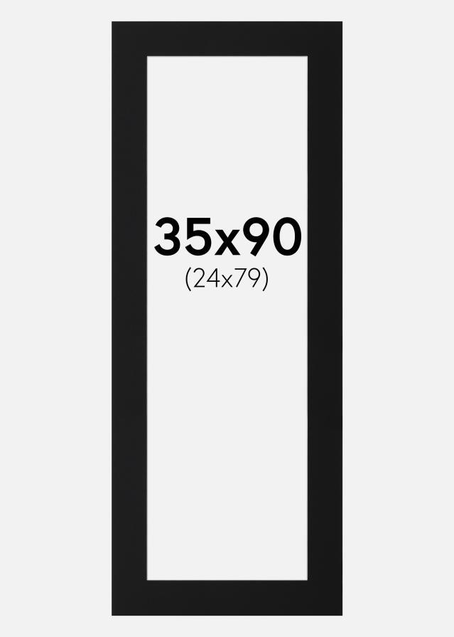 Passe-partout Nero Standard (Bordo interno bianco) 35x90 cm (24x79)