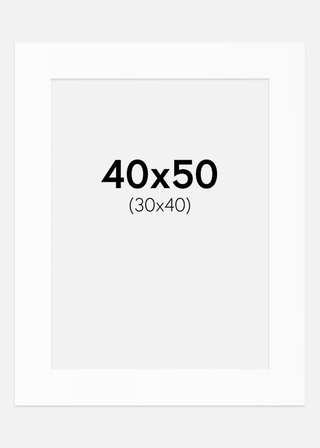 Passe-partout Bianco Standard (Bordo interno bianco) 40x50 cm (30x40)