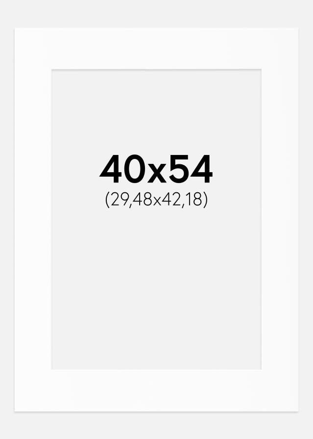 Passe-partout Bianco Standard (Bordo interno bianco) 40x54 cm (29,48x42,18)