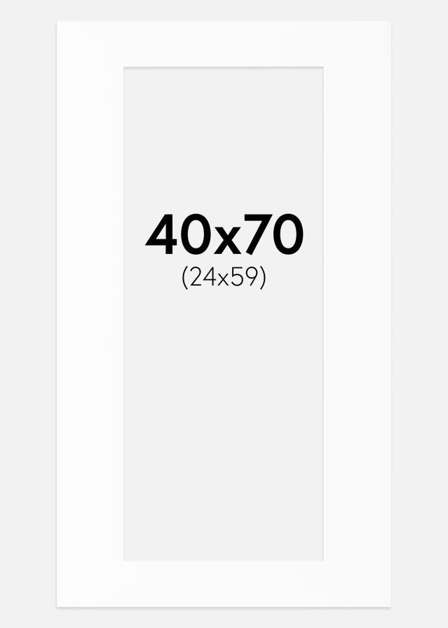 Passe-partout Bianco Standard (Bordo interno bianco) 40x70 cm (24x59)