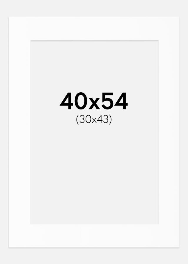 Passe-partout Bianco Standard (Bordo interno bianco) 40x54 cm (30x43)