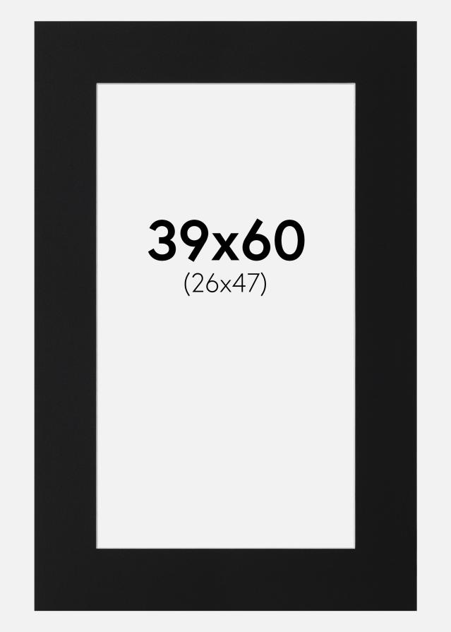 Passe-partout Nero Standard (Bordo interno bianco) 39x60 cm (26x47)