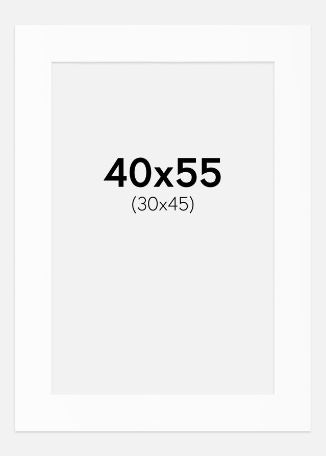 Passe-partout Bianco Standard (Bordo interno bianco) 40x55 cm (30x45)