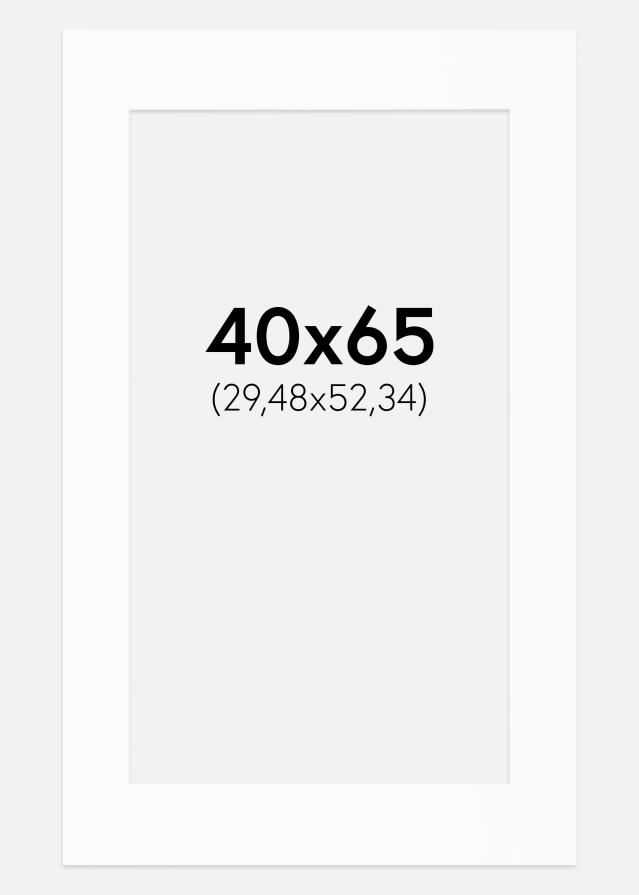 Passe-partout Bianco Standard (Bordo interno bianco) 40x65 cm (29,48x52,34)