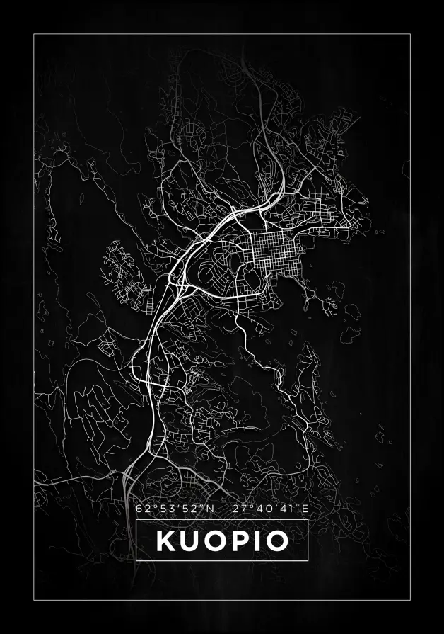 Mappa - Kuopio - Poster nero