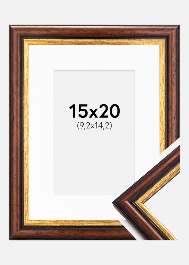 Cornice Siljan Marrone 15x20 cm - Passe-partout Bianco 4x6 inches