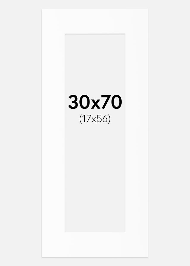 Passe-partout Bianco Standard (Bordo interno bianco) 30x70 cm (17x56)