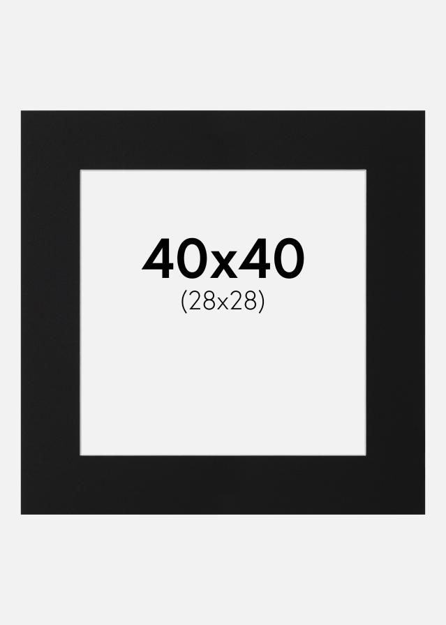 Passe-partout Nero Standard (Bordo interno bianco) 40x40 cm (28x28)