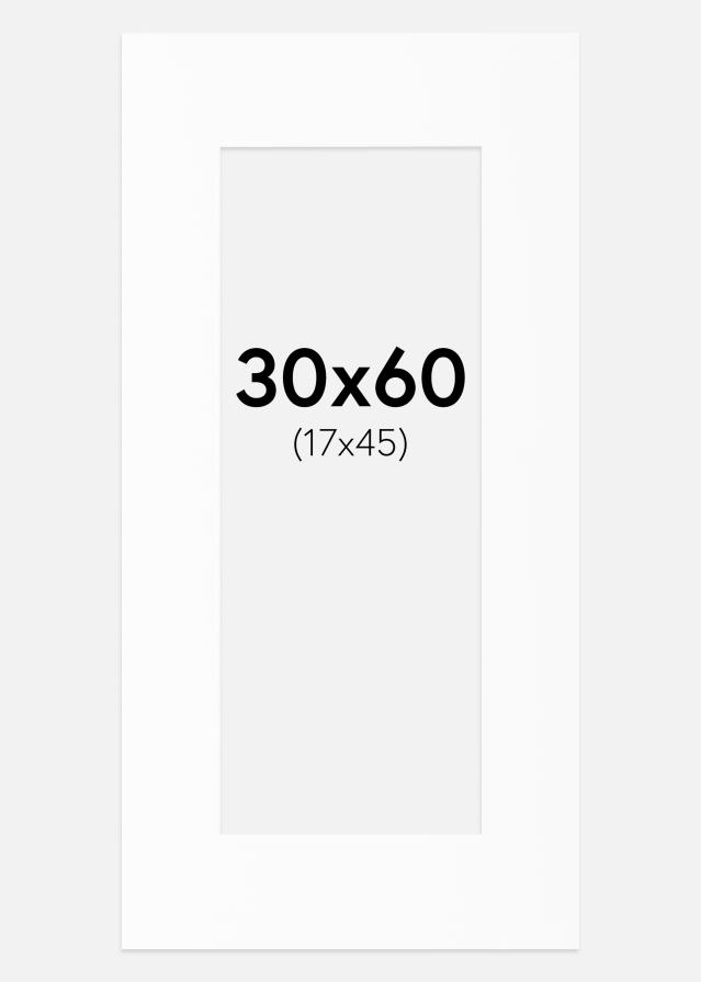 Passe-partout Bianco Standard (Bordo interno bianco) 30x60 cm (17x45)