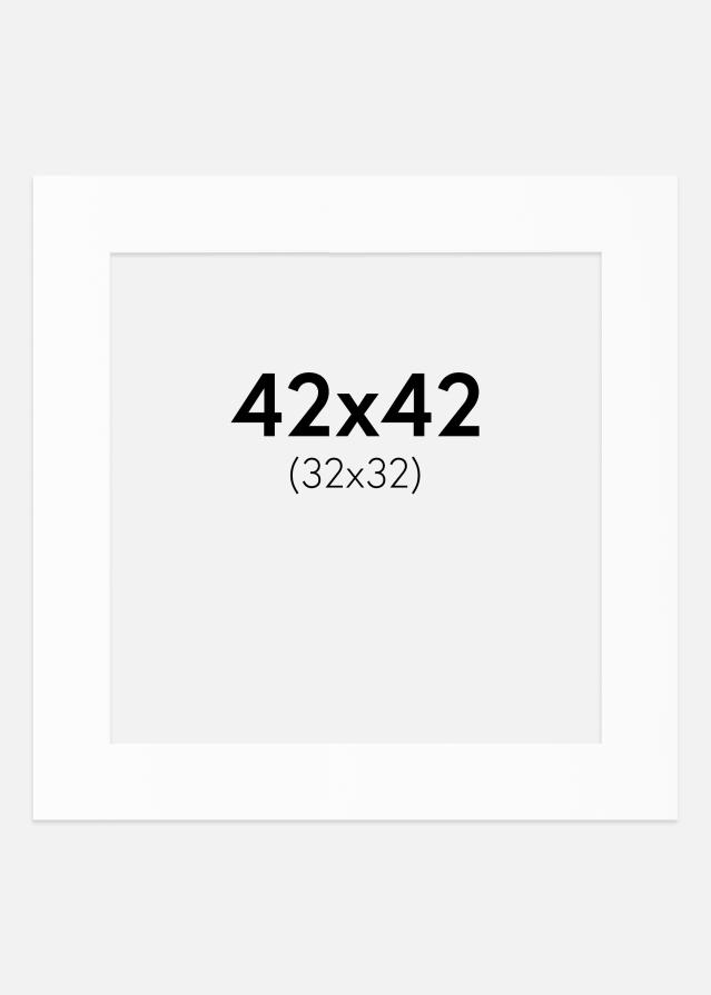 Passe-partout Bianco Standard (Bordo interno bianco) 42x42 cm (32x32)