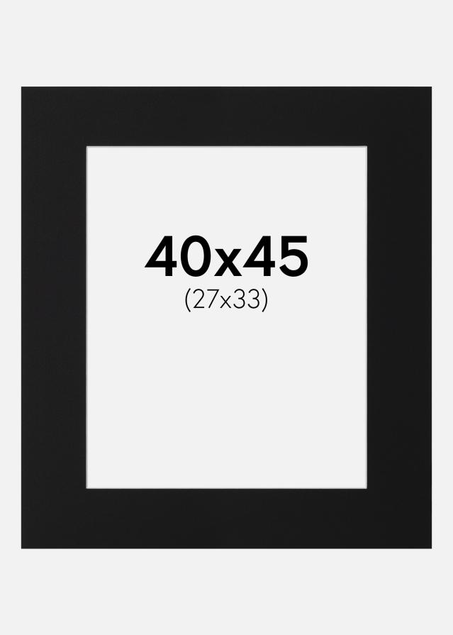 Passe-partout Nero Standard (Bordo interno bianco) 40x45 cm (27x33)