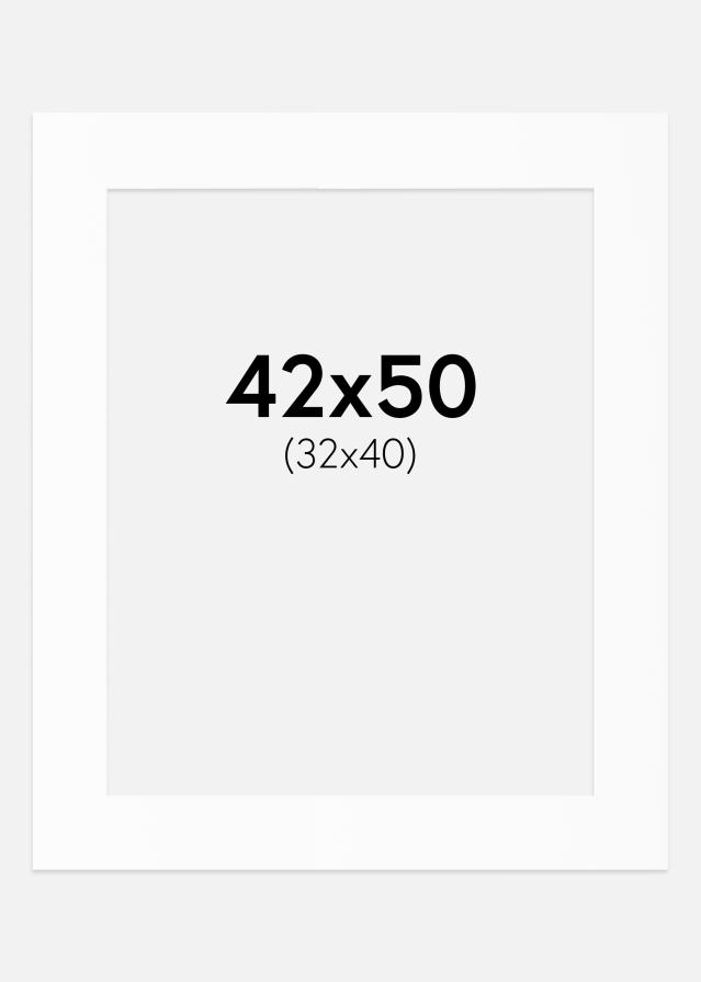 Passe-partout Bianco Standard (Bordo interno bianco) 42x50 cm (32x40)
