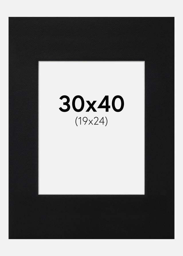 Passe-partout Nero Standard (Bordo interno bianco) 30x40 cm (19x24)