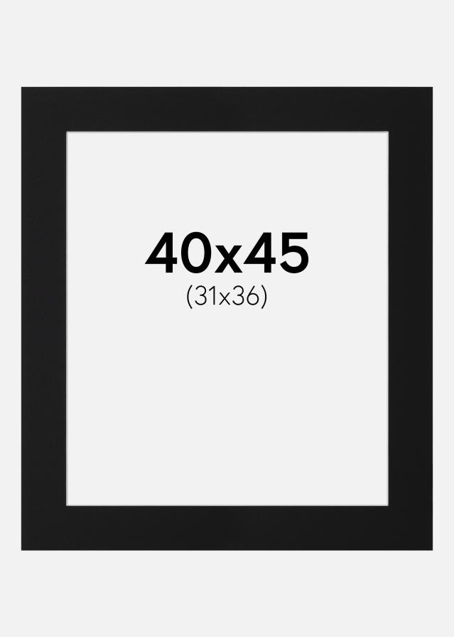 Passe-partout Nero Standard (Bordo interno bianco) 40x45 cm (31x36)