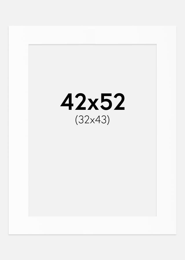 Passe-partout Bianco Standard (Bordo interno bianco) 42x52 cm (32x43)