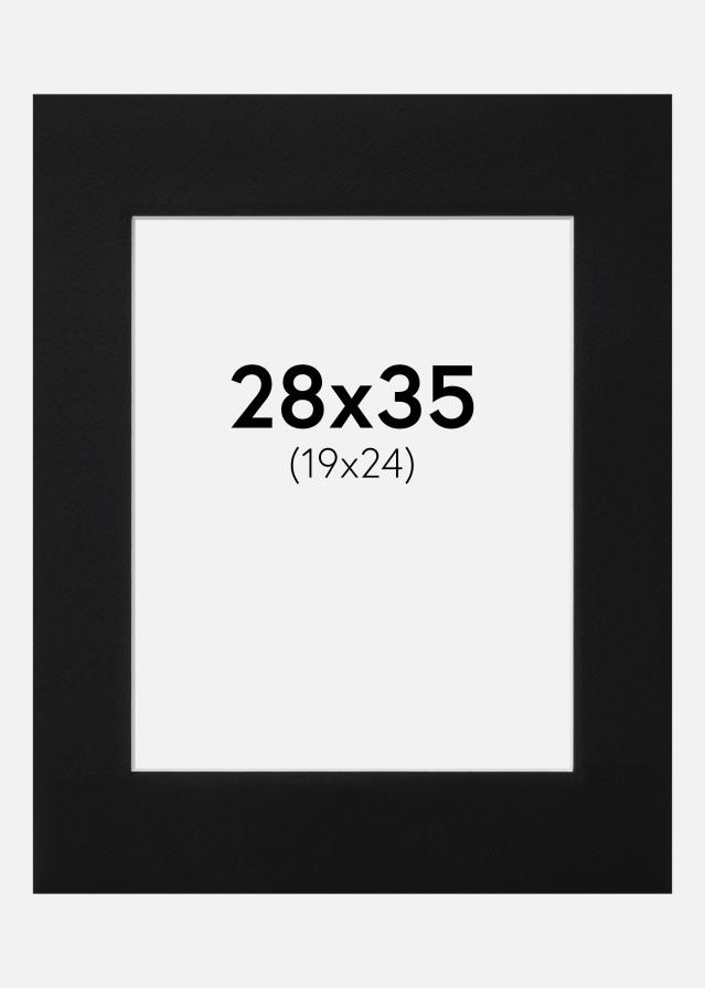 Passe-partout Nero Standard (Bordo interno bianco) 28x35 cm (19x24)