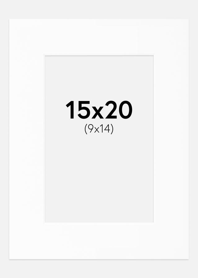 Passe-partout Bianco Standard (Bordo interno bianco) 15x20 cm (9x14)