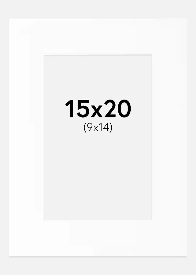 Passe-partout Bianco Standard (Bordo interno bianco) 15x20 cm (9x14)