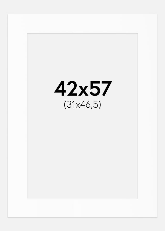 Passe-partout Bianco Standard (Bordo interno bianco) 42x57 cm (31x46,5)