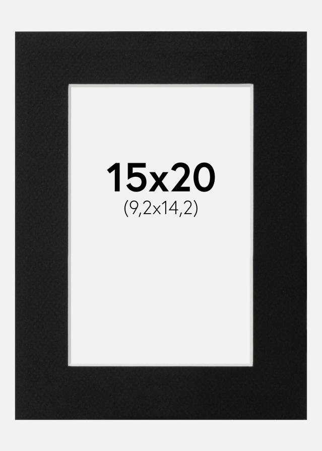 Passe-partout Nero Standard (Bordo interno bianco) 15x20 cm (9,2x14,2)